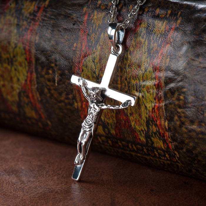 925 Silver Jesus Christ Suffering Cross Pendant With No Chain